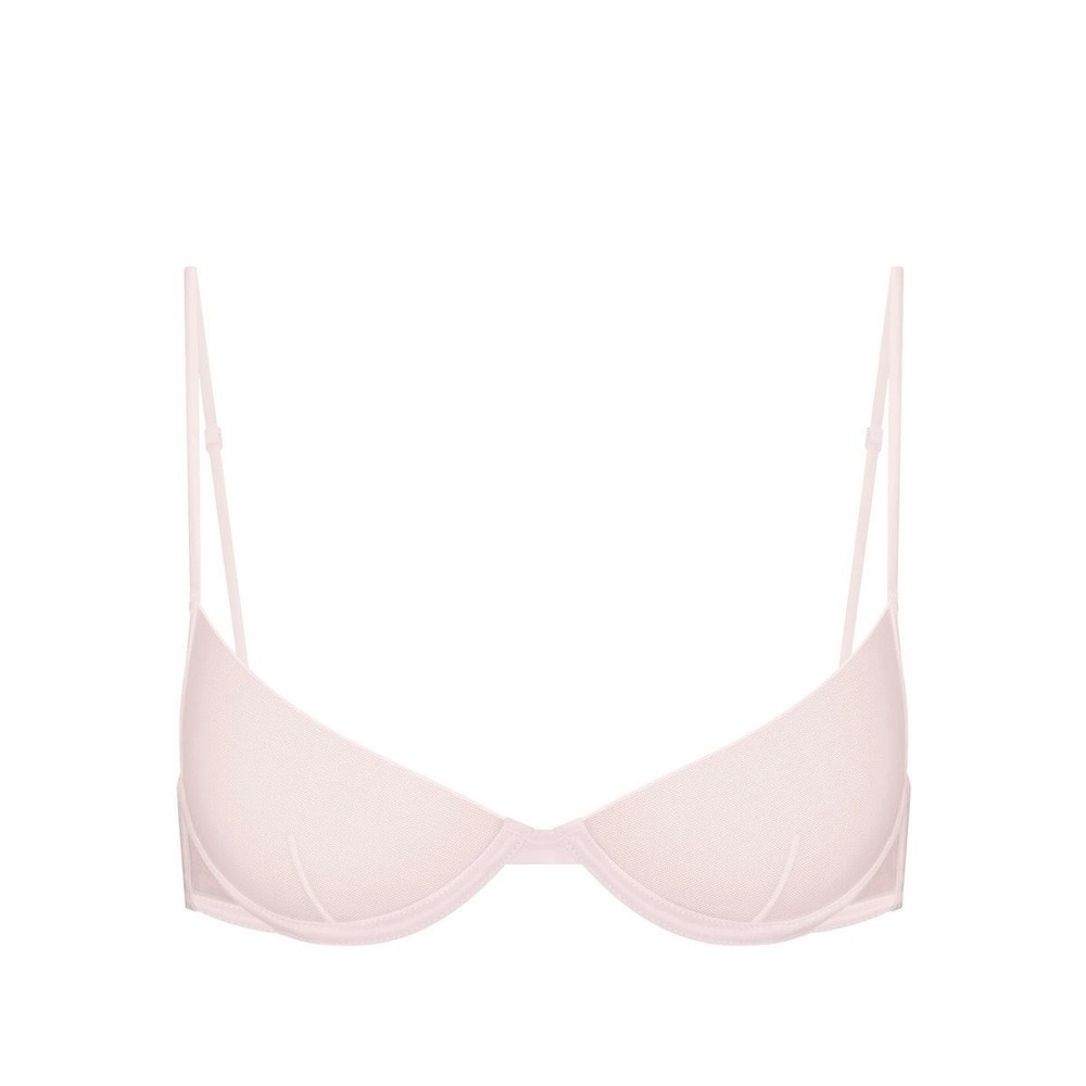 SKIMS Invisible Unlined Plunge Bra Underwire Size 38C Petal Pink Women